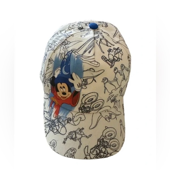 Disney Ink & Paint Sketchbook Sorcerer Mickey Mouse Youth Kids Baseball Cap Hat - Picture 5 of 8